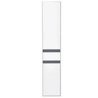 Colonna Bagno a 2 Armadietti con Ripiano Regolabile e Cassetto, in Truciolato, 35x31x172 cm, Bianco