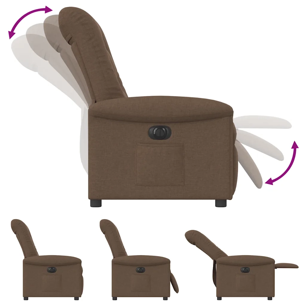 Poltrona Elettrica Reclinabile Marrone in Tessuto 3303238