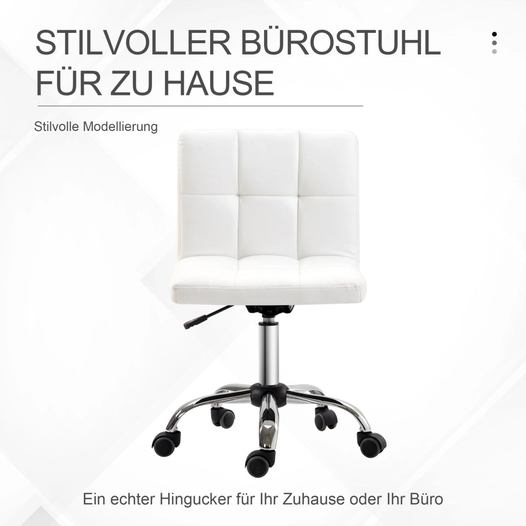 Sedia da Ufficio Girevole Imbottita ¨C Xylo ¨C Ecopelle Bianca, Struttura Metallo, 5 Ruote