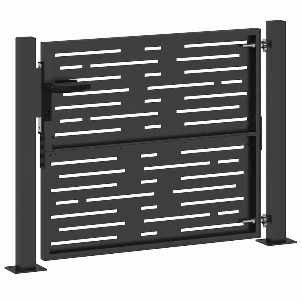 Cancello da giardino con blocco Nero 110 x 105 cm 42015899