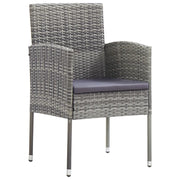 Sedie Giardino con Cuscini Grigio Scuro 2 pz | Sedie da Esterno Grigie Polyrattan