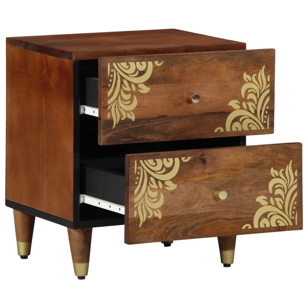 Comodino 40x33x46 cm in legno massello di mango
