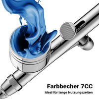 Pistola aerografo HS-30-1, airbrush ad aria compressa con ugello da 0,3 mm e tazza per colore da 7 ml, aerografo per unghie, tatuaggi, modellismo