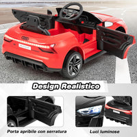 12V Audi RS e-tron GT Macchina Elettrica per Bambini, Auto Elettrica con Telecomando Luci LED e Musica, 3-5 km/h, Regalo per Bambini 37-95 Mesi (Rosso)