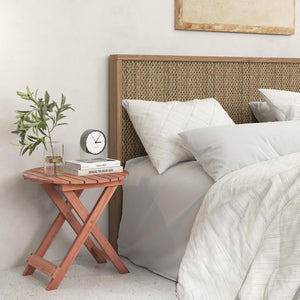 Tavolino Laterale da Giardino in Legno, Tavolino Pieghevole con Piano Traforato e Maniglia Sollevabile, Tavolino da Caffè per Interni ed Esterni con Manico per Casa, Piscina, Patio(Modello 1)