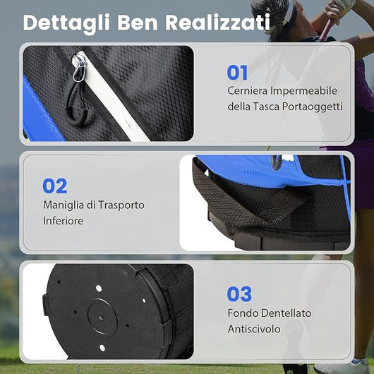 Borsa da Golf con Divisori Superiori a 14 Vie, 9 Tasche, Tasca Termica, Tasca per Scarpe, Porta Ombrello, Doppia Tracolla e Cappuccio Antipioggia, Sacca da Golf per Uomo e Donna