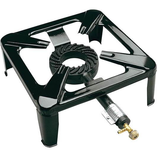 FORNELLO A GAS FORNELLONE ACCIAO GHISA BARBECUE CAMPEGGIO TRASPORTO 30x30x14 cm