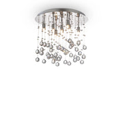 Plafoniera Contemporanea Moonlight Metallo-Cristallo Cromo 8 Luci G9 3W 3000K