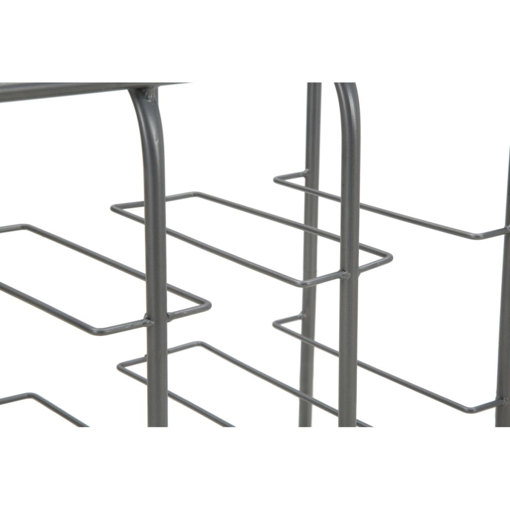 Portabottiglie rack rettangolare in ferro grigio scuro 9 posti 40x23x47,5 cm