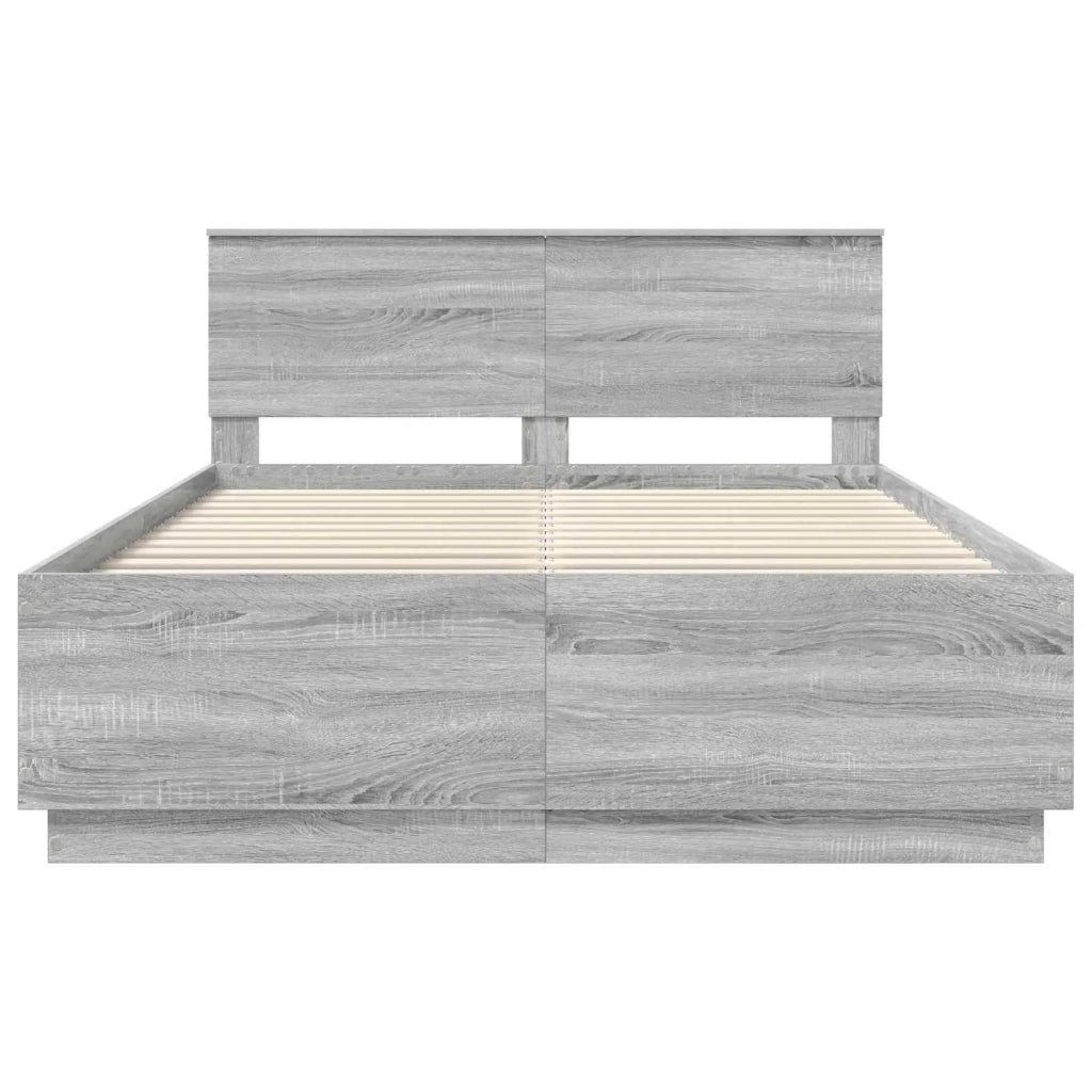 Struttura del letto con testiera Grigio Sonoma 160 x 200 cm