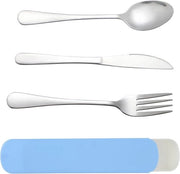 Set di Cucina Premium in Acciaio Inossidabile - Trasportabile - Riciclabile - Ideale per Campeggiare e Picnic all'Aperto - Ufficio e Scuola - Cucina da Viaggio con 3-Del Set.