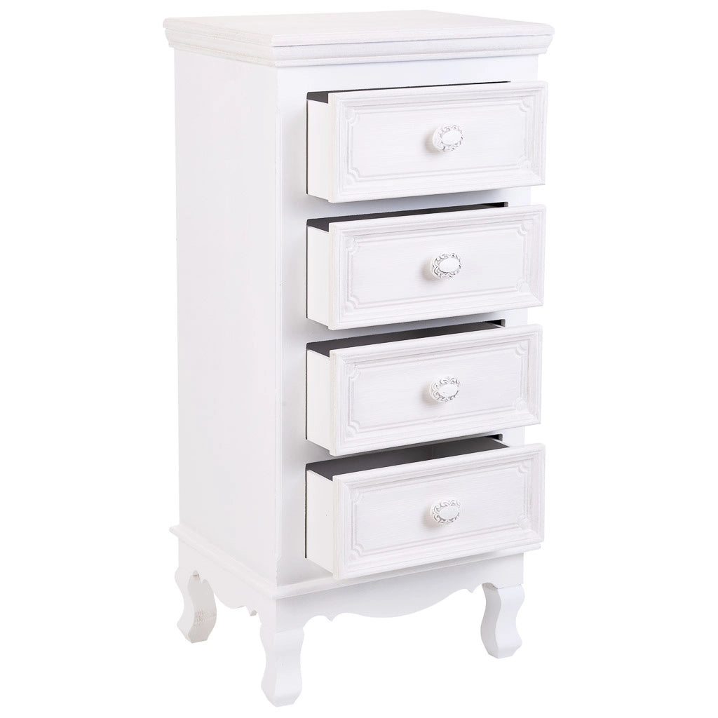 Cassettiera in legno bianco 40x30x82