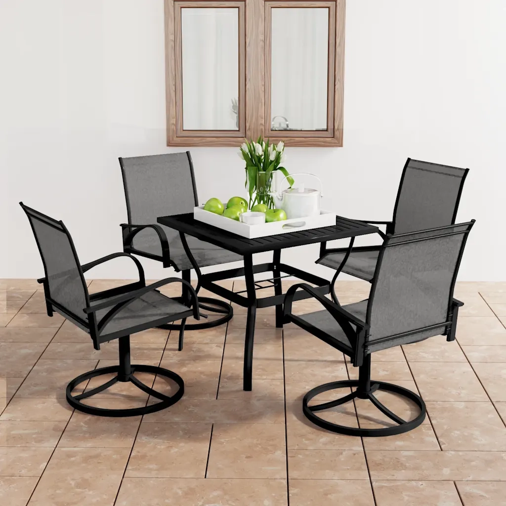 Set da Pranzo da Giardino 5 pz in Textilene e Acciaio cod mxl 35738