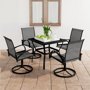 Set da Pranzo da Giardino 5 pz in Textilene e Acciaio cod mxl 35738