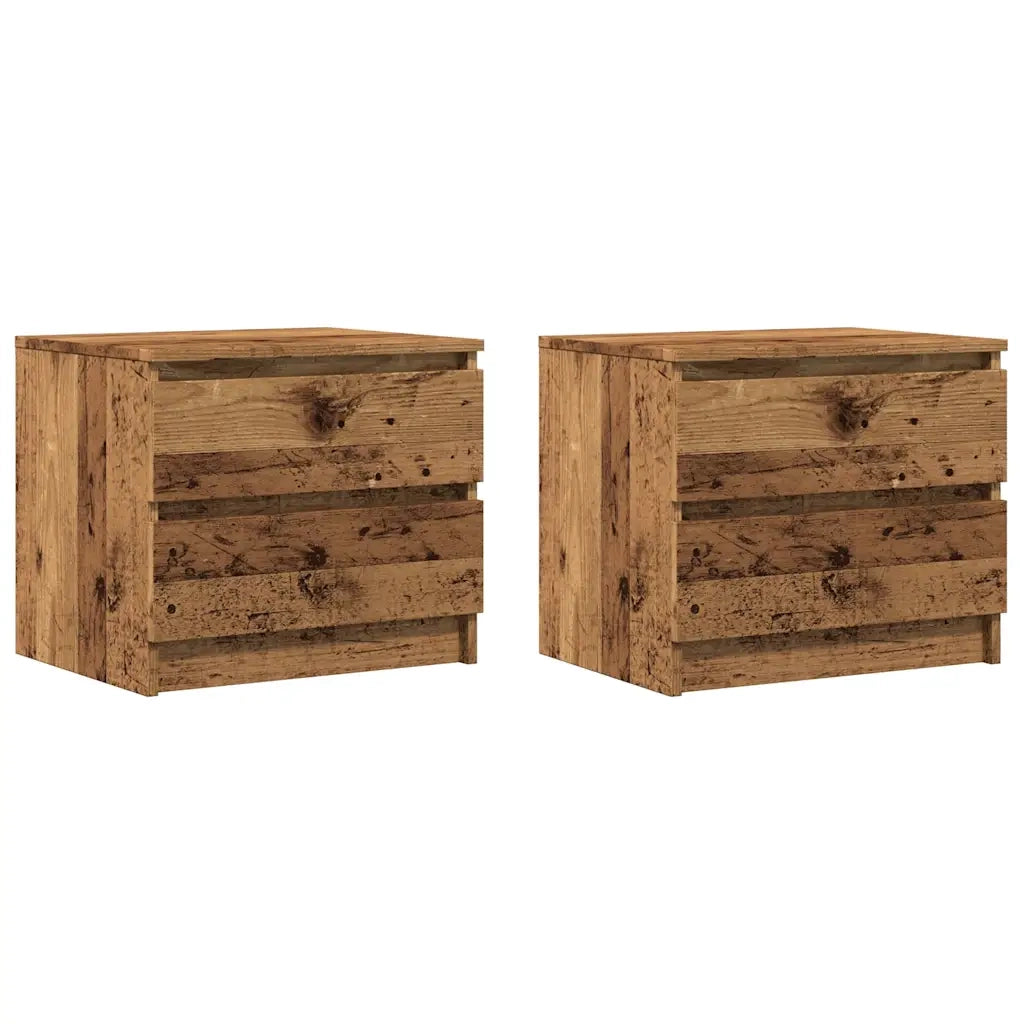 Comodini 2 pz Legno Antico 50x40x43.5 cm in Legno Multistrato 856519