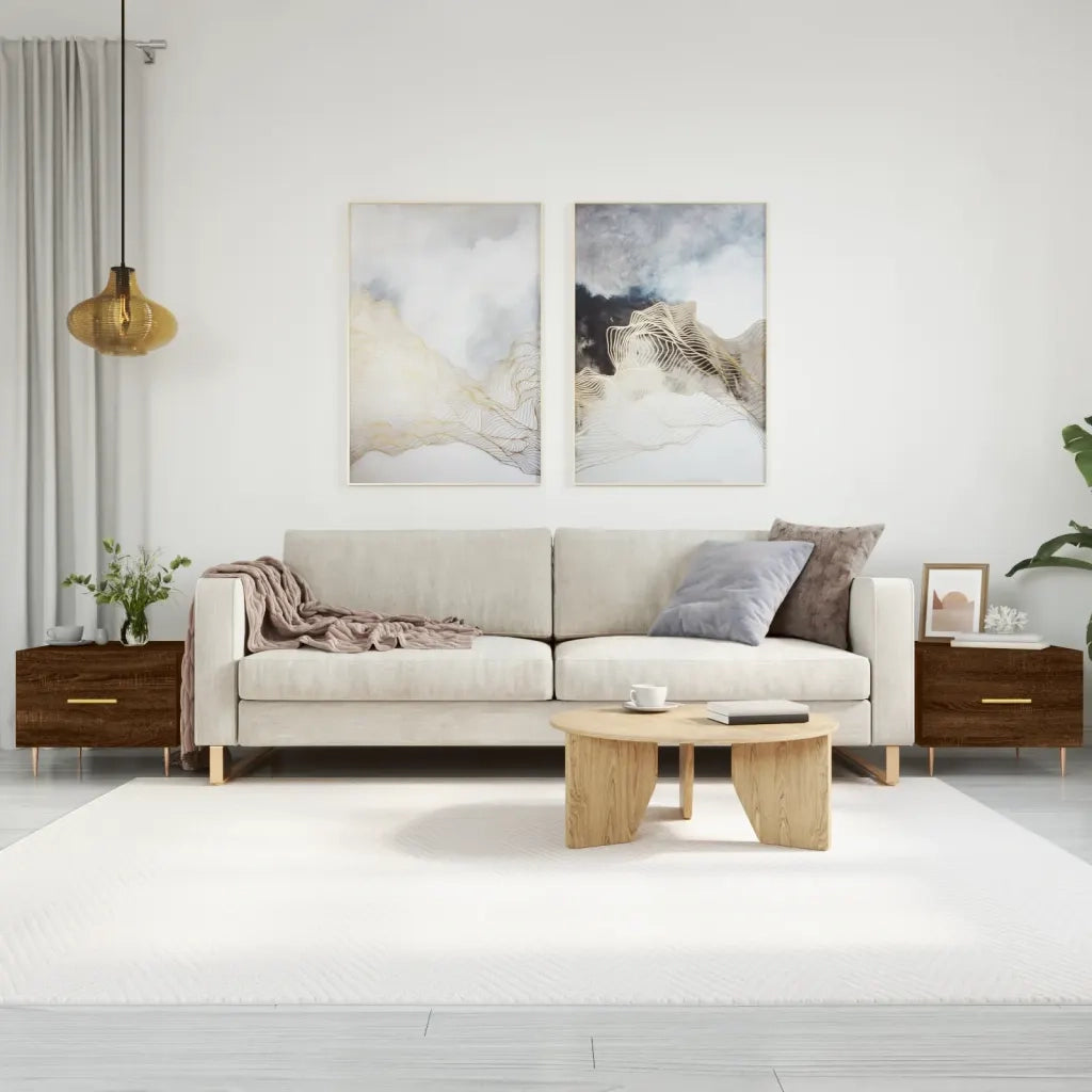 2 pz Tavolini salotto | Tavolino da caff¨¨ | Tavolino da Soggiorno Rovere Marrone 50x50x40 Legno Multistrato