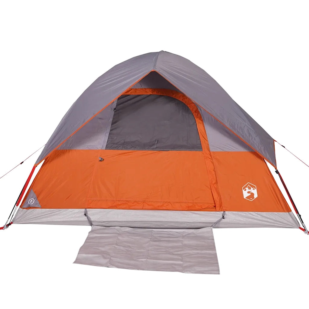 Tenda da Campeggio a Cupola 4 Persone Grigio e Arancione Impermeabile 94701