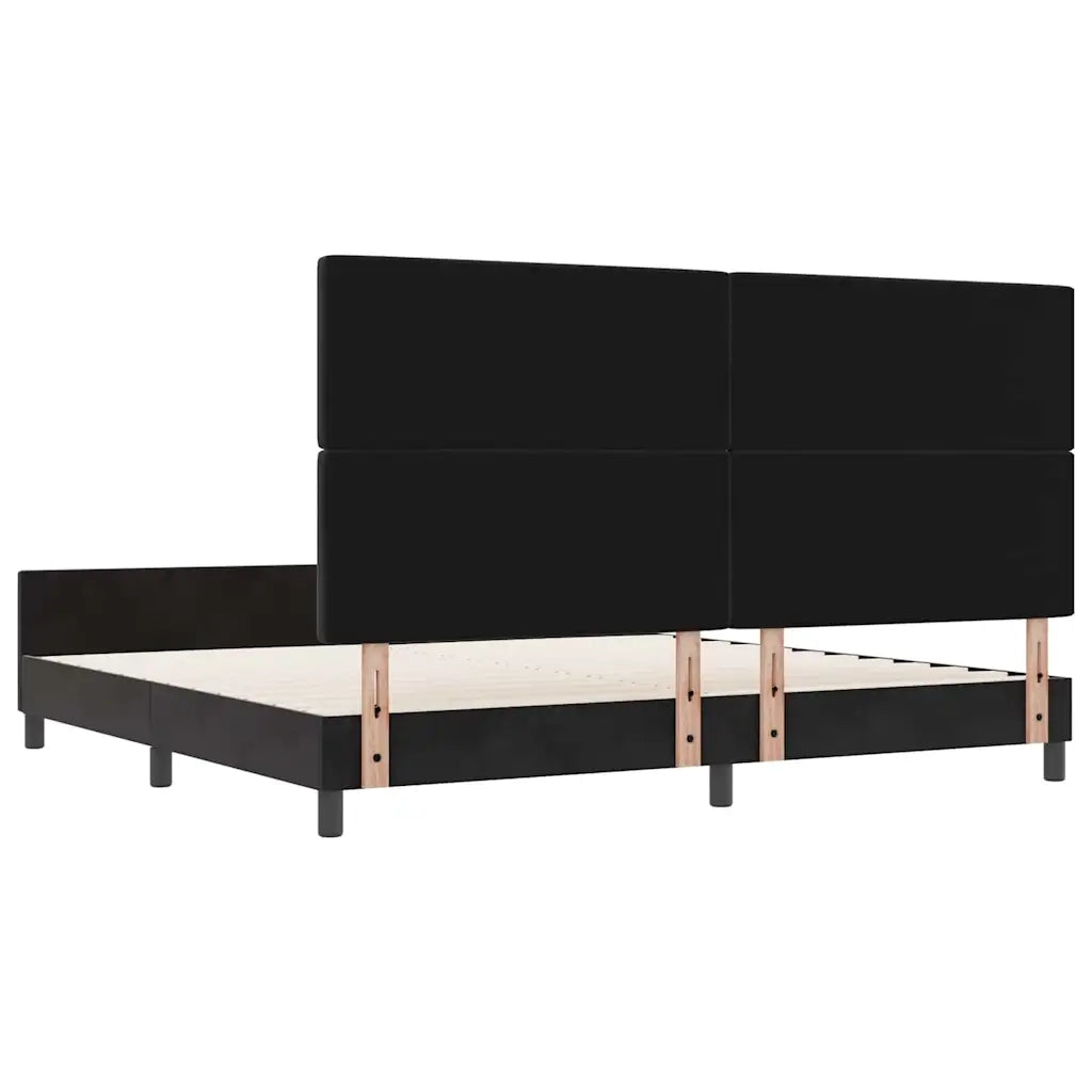Letto a molle con testiera Nero 200 x 200 cm Velluto 3344899