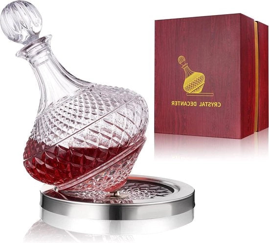 Caraffa da vino con coperchio - caraffa da vino in vetro cristallo - scatola di lusso per regalo - caraffa da vino uomo donna - giorno speciale regalo - 50 oz