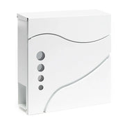 Cassetta postale di design da parete con scomparto per giornali acciaio zincato 37 x 37 x 10,5 cm bianco 16_0000084