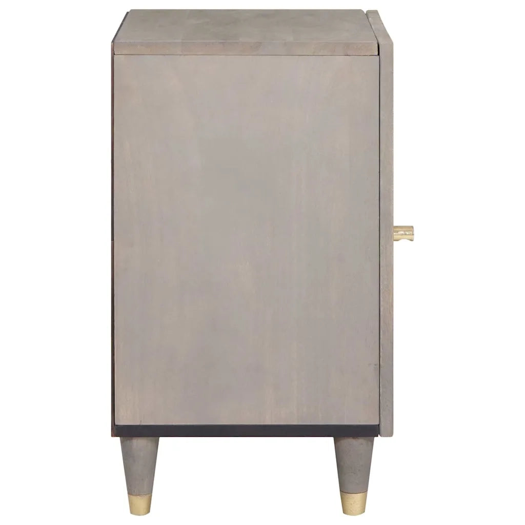 vidaXL Mobile da Bagno Grigio 38 x 33 x 58 cm Legno massello di mango