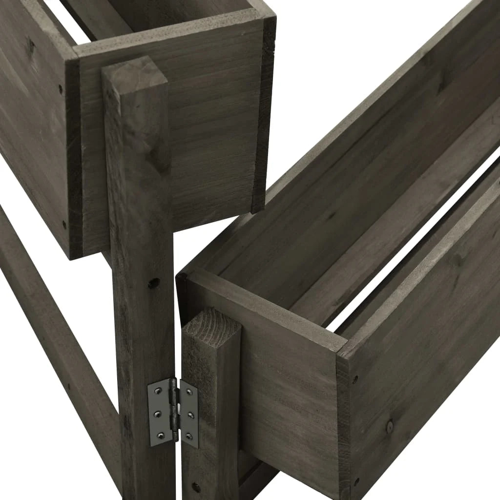 Fioriera pieghevole da giardino grigia 60 x 14 x 75 cm legno di abete 02_0000834