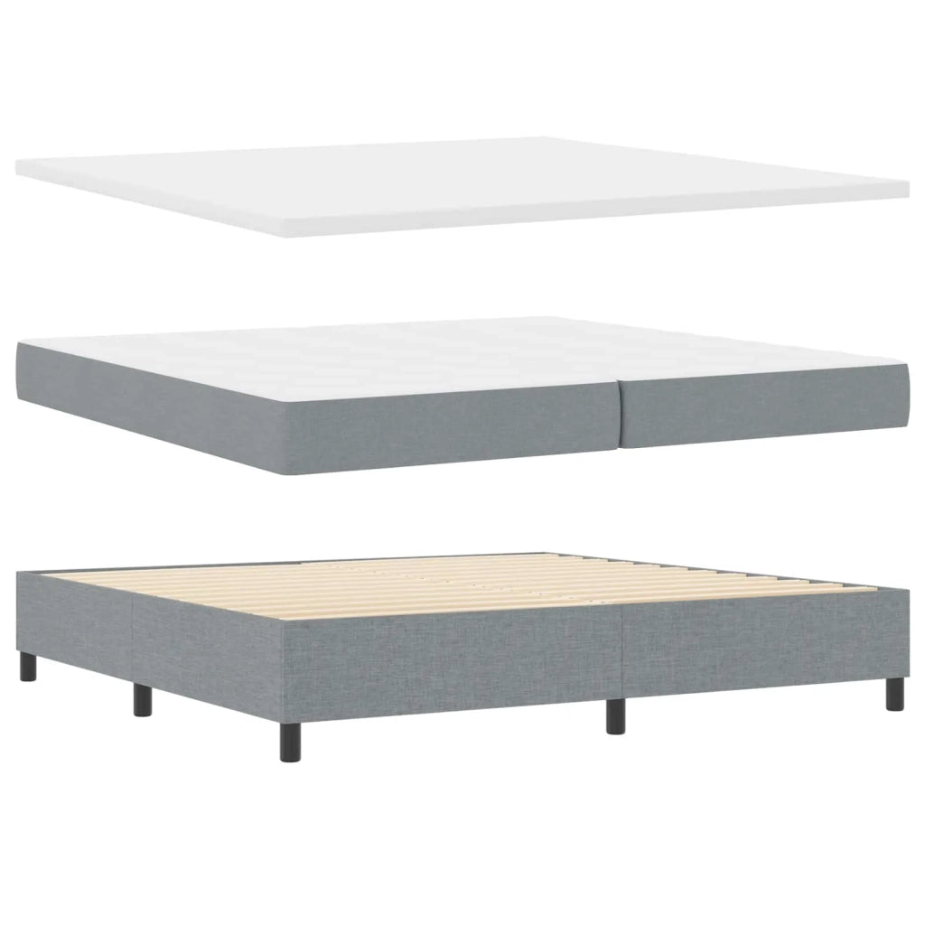 Letto a molle con materasso Grigio chiaro 200 x 200 cm Tessuto 3342970