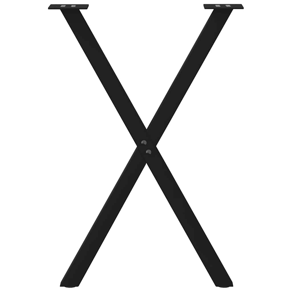 Set di 2 gambe per tavolo regolabili a forma di X 57 x 73 cm moderne stabili acciaio nero 02_0057185