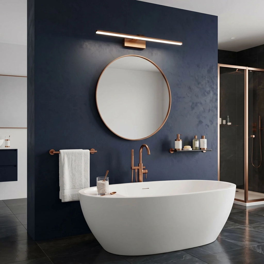 Applique Da Bagno Led Swe013-1w Swe014-1w 58cm Brush Copper