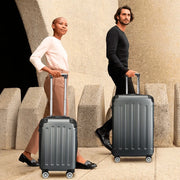 Set di 3 valigie ¨C Minimal ¨C grigio scuro, resistente a graffi e urti, materiale ABS