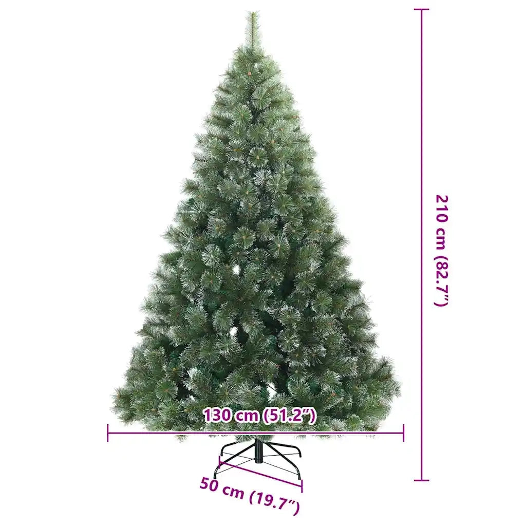 Albero di Natale Artificiale Snodato Foderato di Neve Verde