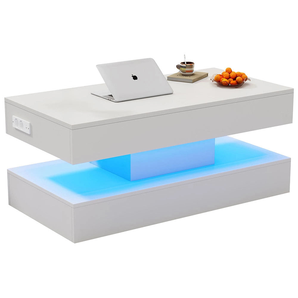 Tavolino-Xylo-100x50x42cm LED idraulico capacit?? 50kg