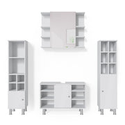 Vicco Set mobili bagno Bianco 4 parti, con armadio alto