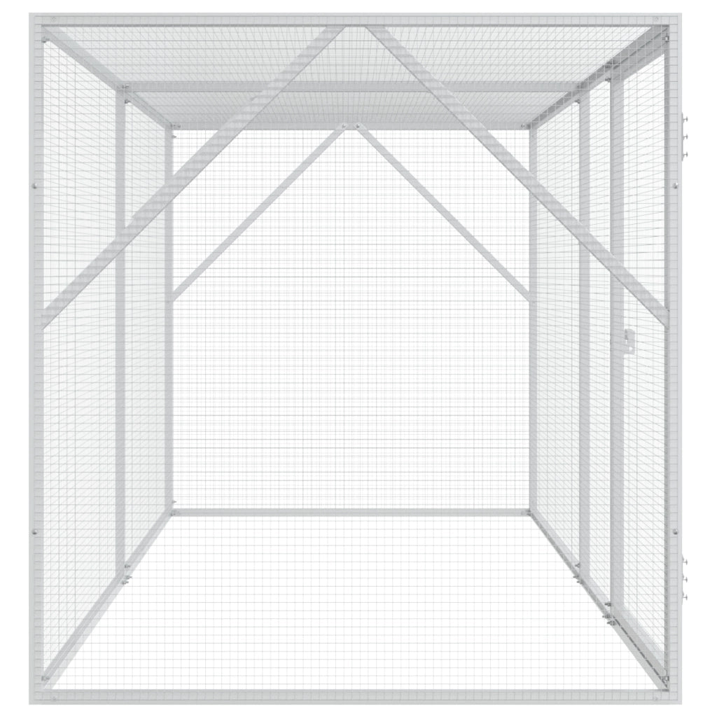 Voliera per Uccelli Anthracite 102x208x108 cm Acciaio