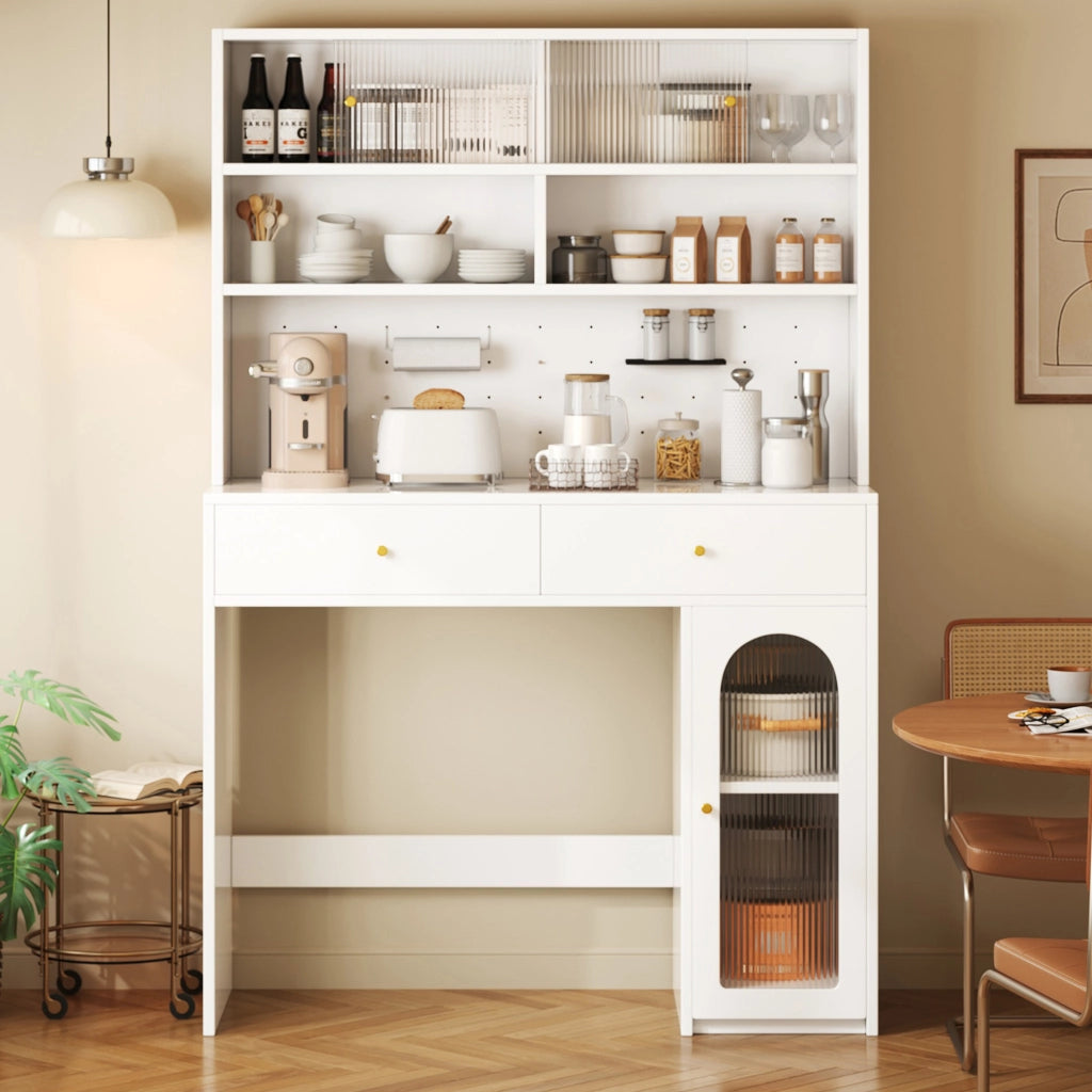 ARMADIO CUCINA 120x45x180 cm Bianco in MDF con piano di lavoro