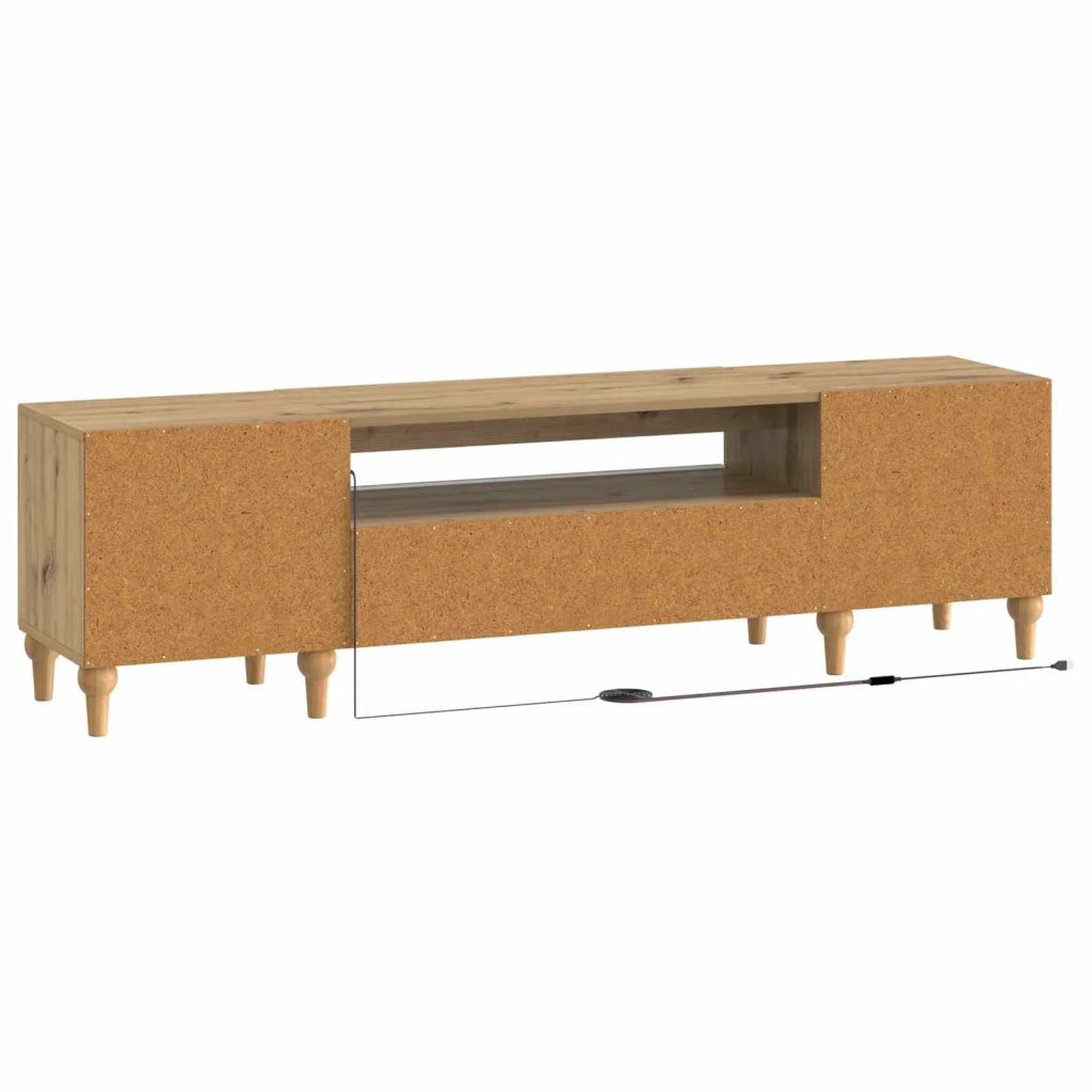 Mobile TV LED ALKMAAR Rovere Artigianale Legno ingegnerizzato 896254
