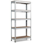 Scaffalature metalliche a 5 livelli senza bulloni per combinazioni libere-Scaffale con ripiani regolabili Argento