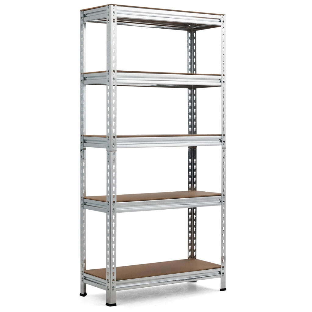 Scaffalature metalliche a 5 livelli senza bulloni per combinazioni libere-Scaffale con ripiani regolabili Argento