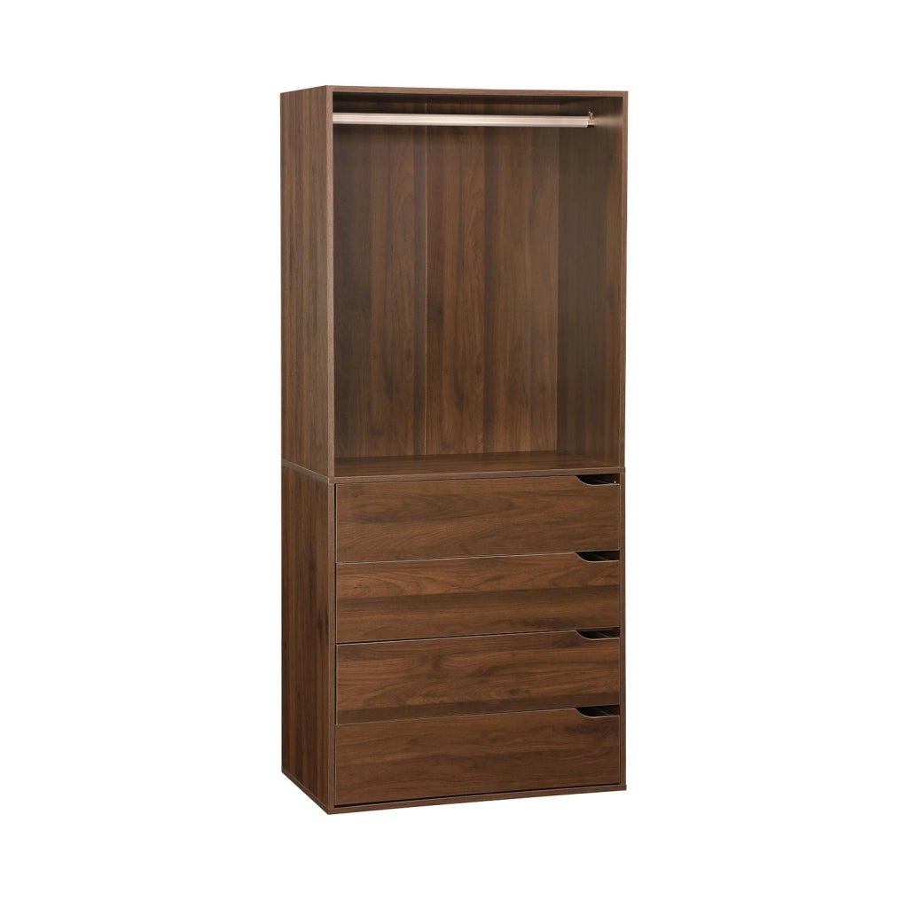 Kit armadio modulare decorazione legno 4 elementi, noce