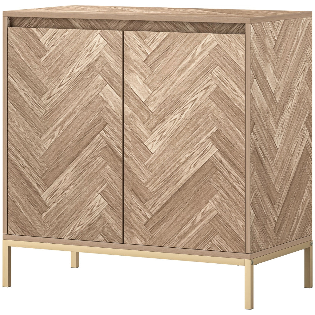 Cassettiera con 2 ante e ripiano regolabile ¨C zephmum ¨C 78x40x78 cm quercia