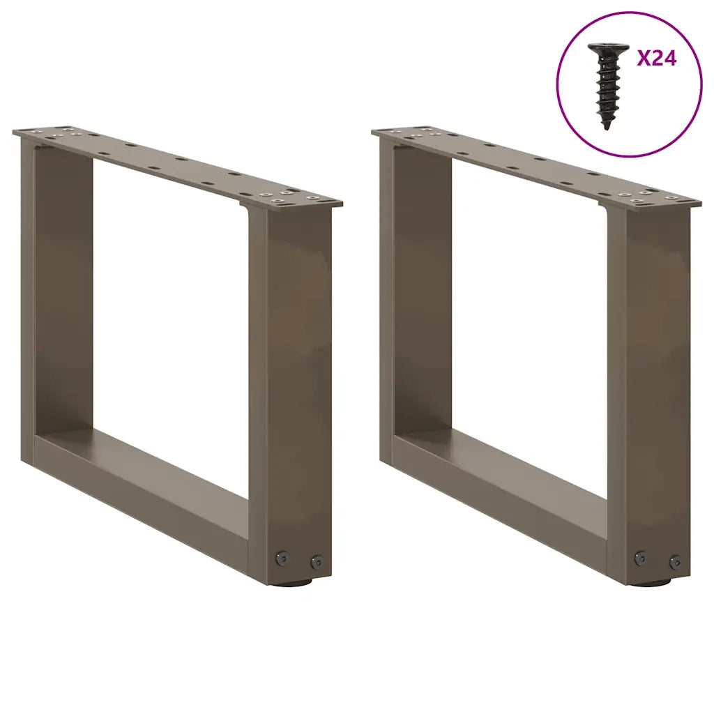 Gambe per Tavolino da Caffè a Forma di U 2 pz Acciaio Naturale 50x(30-31) cm Acciaio 4013139