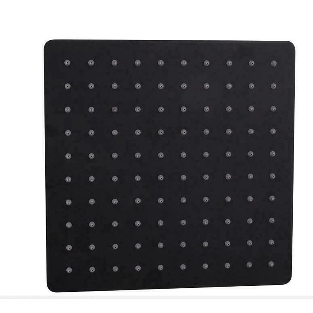Trade Shop - Soffione Doccia Ultra Slim Quadrato 25x25cm Bagno Miscelatore Nero Attacco Universale 87883 -
