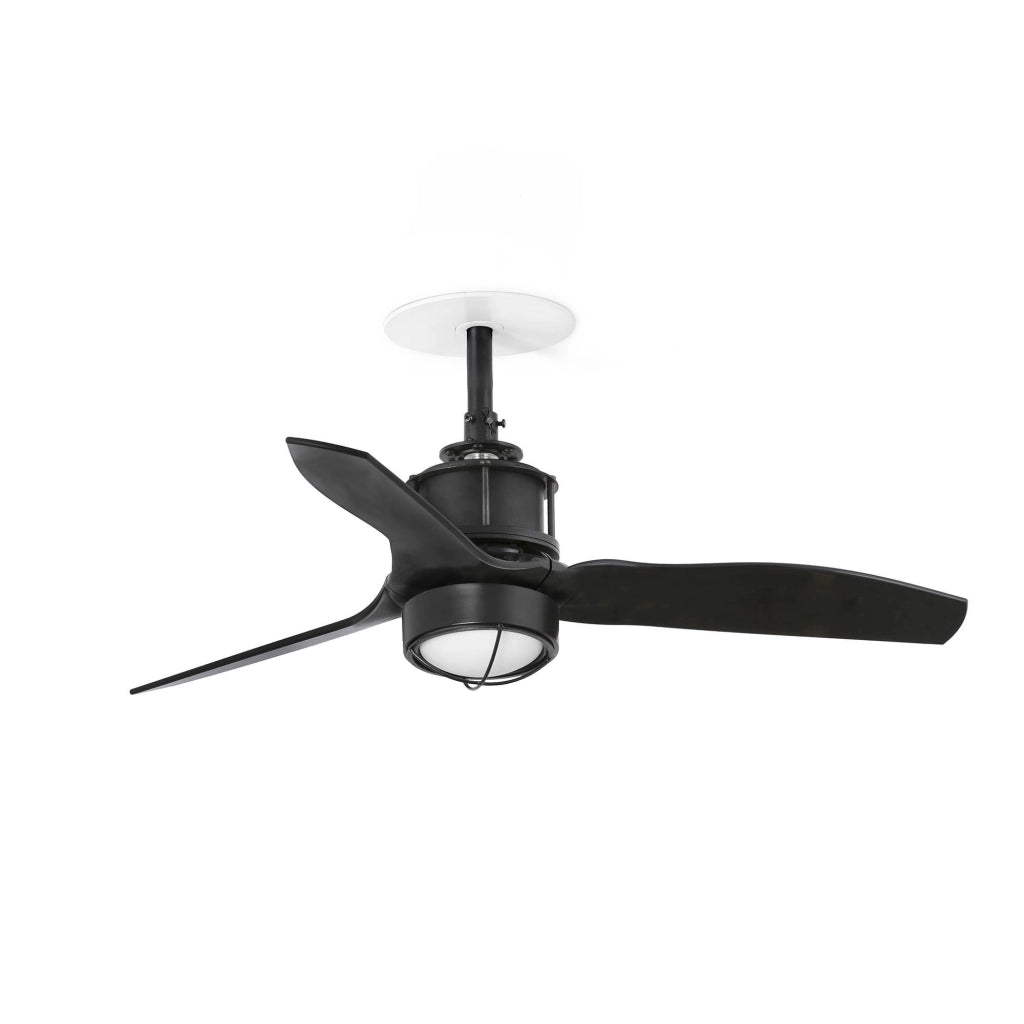 FARO Ventilatore da soffitto a incasso Just Fan S Ø810 mm con motore DC 6 velocita funzione inversa per soffitti inclinati 3000K nero opaco acciaio FARO-33424R1N
