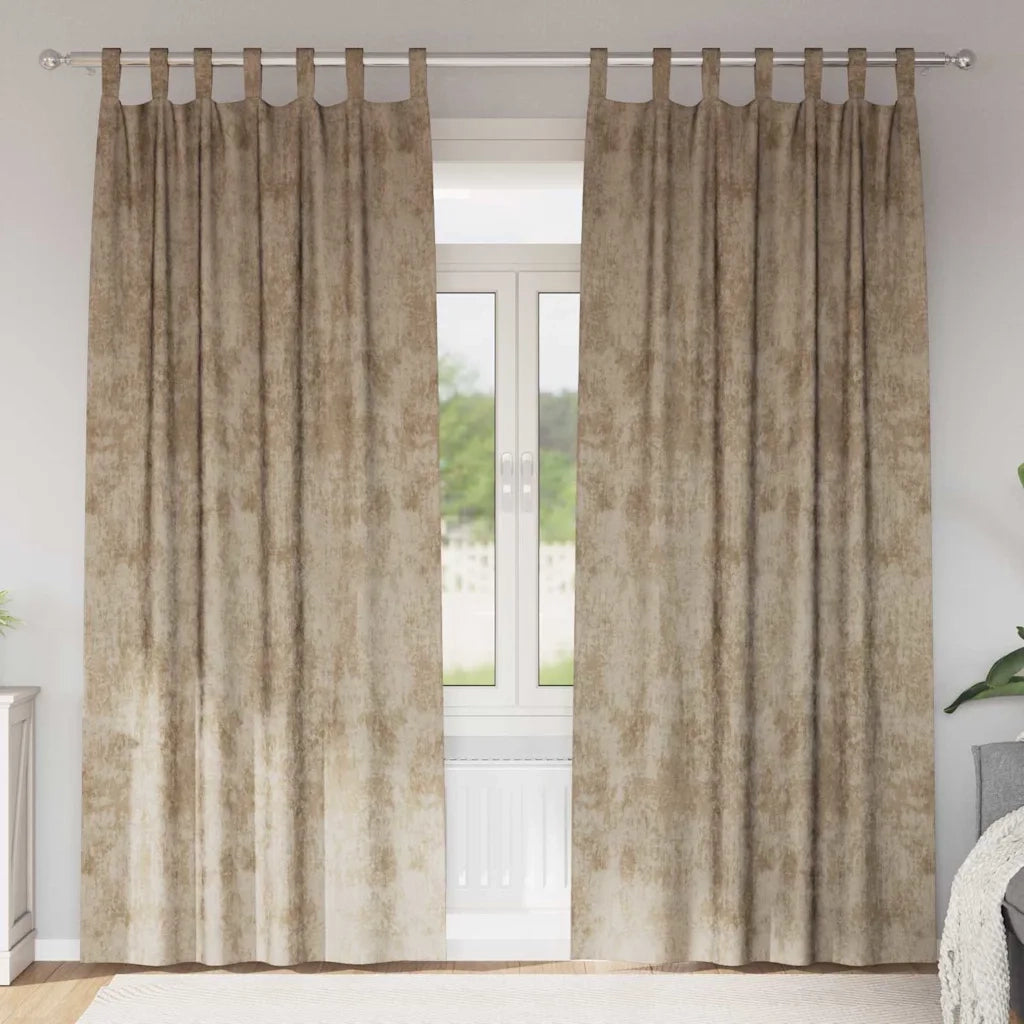 Tende in Velluto con tende 2 pcs Champagne 225 x 140 cm Velluto 4107745