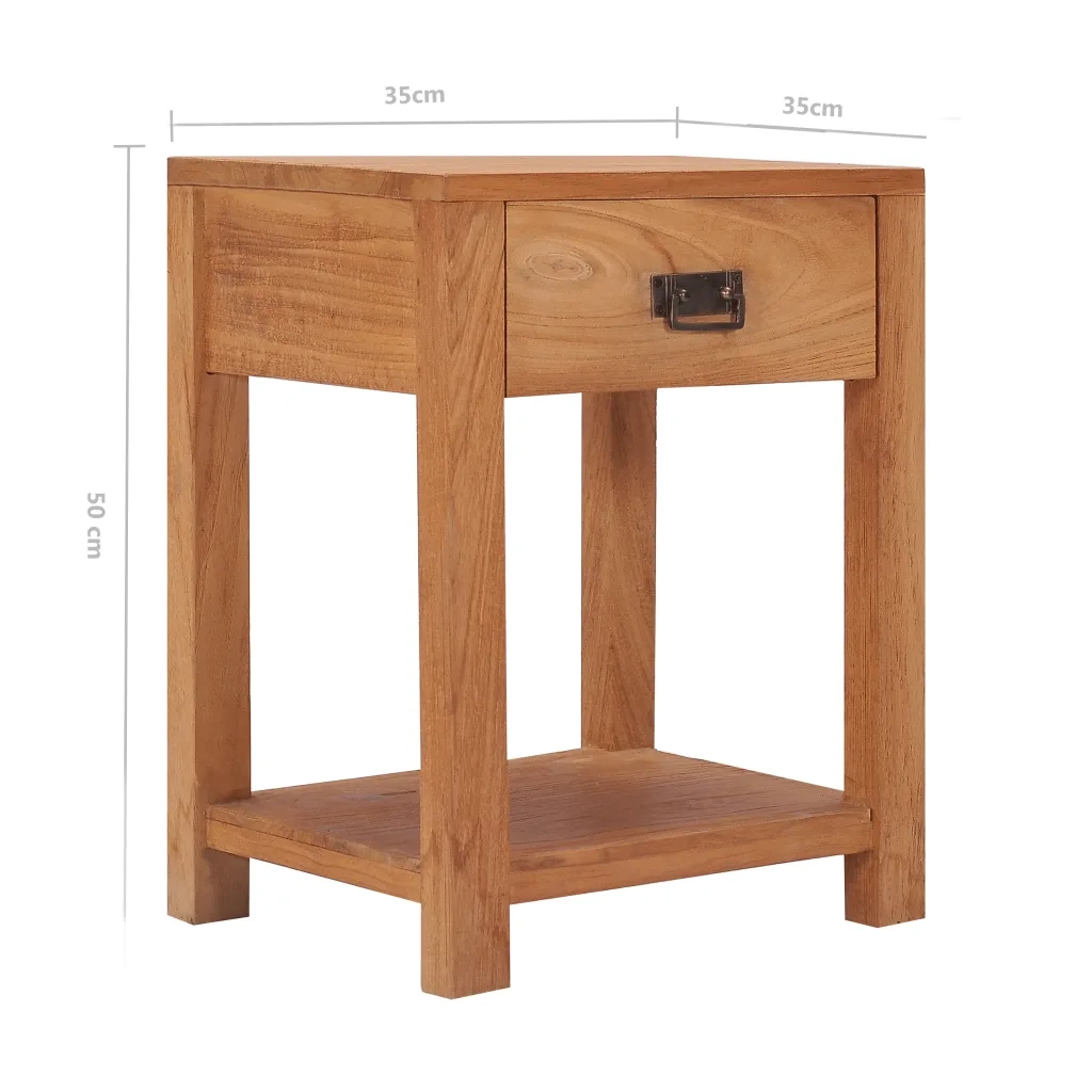 Comodino | Armadio da Notte | Mobiletto da notte 35x35x50 cm in Legno Massello di Teak