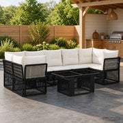 Set Divano da Giardino 8 pz Nero polyrattan 3436426