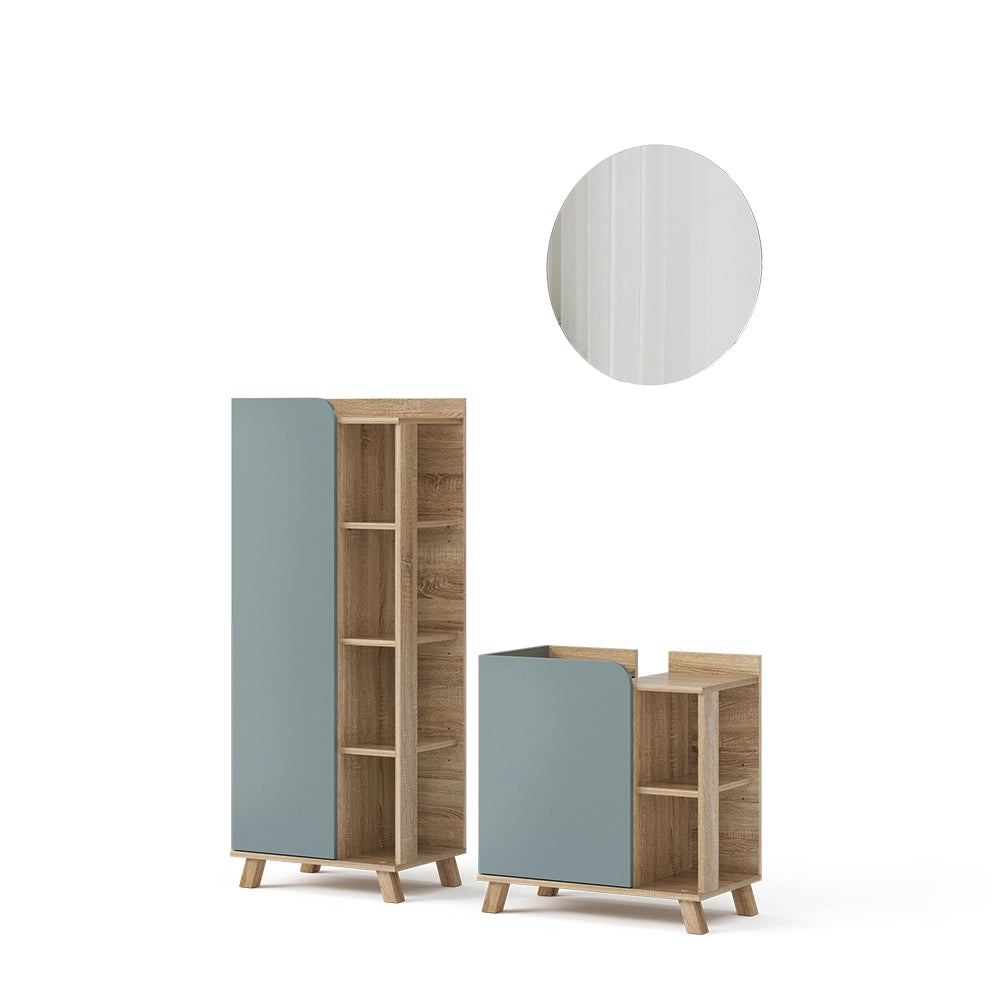 Vicco Set di mobili da bagno Grigio-blu 3 parti