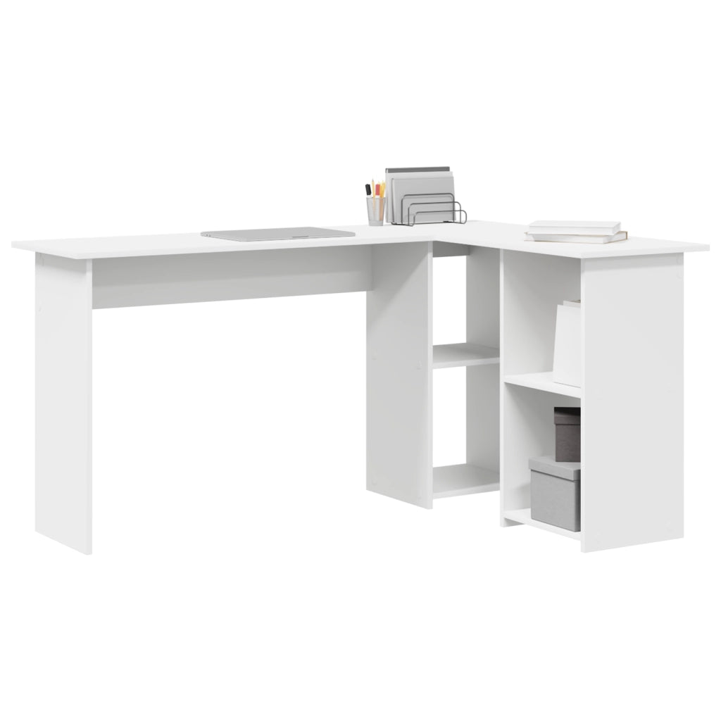 Scrivania Computer Bianco Bianco Legno ingegnerizzato Media