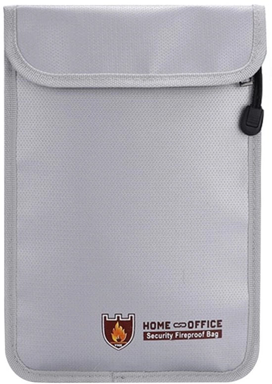 Borsa Antincendio per Documenti - Dimensioni 11"x7" - Chiusura con Zip - Doppia Protezione - 100% Sicura - Borsa Antincendio per Documenti, Denaro e Gioielli