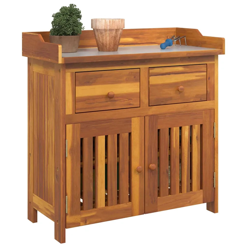 Mobiletto da Giardino con cassetto Naturale 78 x 36,5 x 78cm 42001368